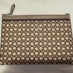 Kate Spade Beige and Brown Geometric Clutch